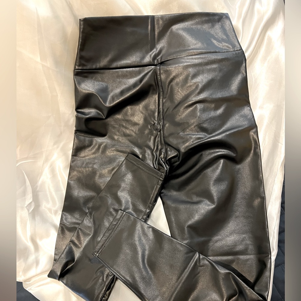 Black pleather leggings